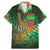 Mauritania Family Matching Mermaid Dress and Hawaiian Shirt with Green Tie Dye Camel and Crescent Moon Flag Design