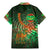 Mauritania Family Matching Mermaid Dress and Hawaiian Shirt with Green Tie Dye Camel and Crescent Moon Flag Design