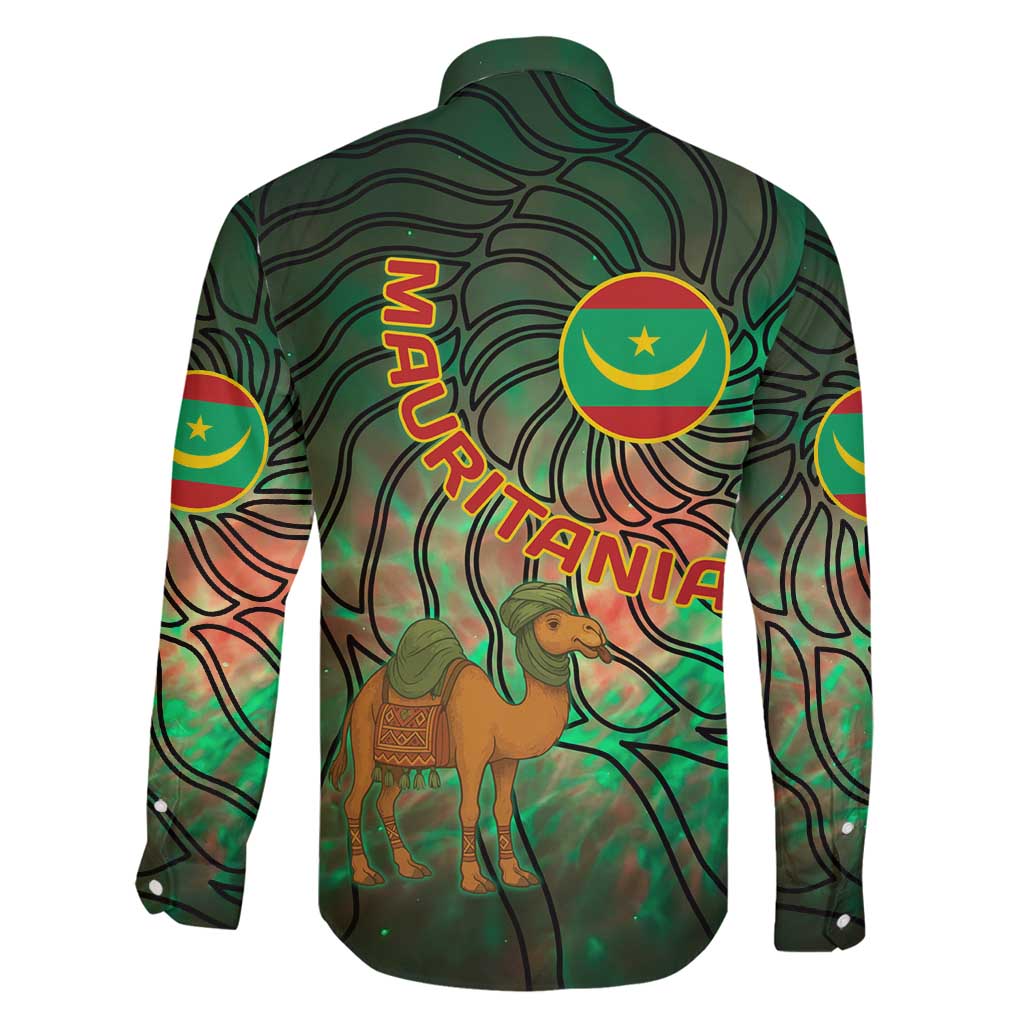 Mauritania Family Matching Mermaid Dress and Hawaiian Shirt with Green Tie Dye Camel and Crescent Moon Flag Design