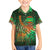 Mauritania Family Matching Off The Shoulder Long Sleeve Dress and Hawaiian Shirt with Green Tie Dye Camel and Crescent Moon Flag Design
