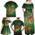 Mauritania Family Matching Off Shoulder Maxi Dress and Hawaiian Shirt with Green Tie Dye Camel and Crescent Moon Flag Design