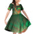 Mauritania Family Matching Off Shoulder Short Dress and Hawaiian Shirt with Green Tie Dye Camel and Crescent Moon Flag Design