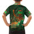 Mauritania Family Matching Short Sleeve Bodycon Dress and Hawaiian Shirt with Green Tie Dye Camel and Crescent Moon Flag Design