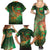 Mauritania Family Matching Summer Maxi Dress and Hawaiian Shirt with Green Tie Dye Camel and Crescent Moon Flag Design