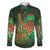Mauritania Family Matching Summer Maxi Dress and Hawaiian Shirt with Green Tie Dye Camel and Crescent Moon Flag Design