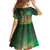Mauritania Family Matching Tank Maxi Dress and Hawaiian Shirt with Green Tie Dye Camel and Crescent Moon Flag Design