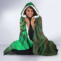 Mauritania Hooded Blanket with Green Tie Dye Camel and Crescent Moon Flag Design