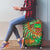 Mauritania Luggage Cover with Green Tie Dye Camel and Crescent Moon Flag Design
