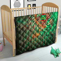 Mauritania Quilt with Green Tie Dye Camel and Crescent Moon Flag Design