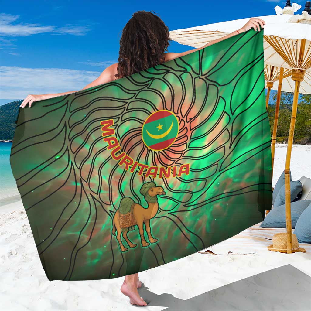Mauritania Sarong with Green Tie Dye Camel and Crescent Moon Flag Design
