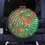 Mauritania Spare Tire Cover with Green Tie Dye Camel and Crescent Moon Flag Design
