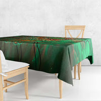 Mauritania Tablecloth with Green Tie Dye Camel and Crescent Moon Flag Design