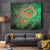 Mauritania Tapestry with Green Tie Dye Camel and Crescent Moon Flag Design