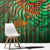 Mauritania Window Curtain with Green Tie Dye Camel and Crescent Moon Flag Design