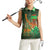 Mauritania Women Sleeveless Polo Shirt with Green Tie Dye Camel and Crescent Moon Flag Design