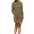 Mauritania Family Matching Long Sleeve Bodycon Dress and Hawaiian Shirt with Cute Fennec Fox and Arabic Calligraphy Desert Design