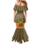Mauritania Family Matching Mermaid Dress and Hawaiian Shirt with Cute Fennec Fox and Arabic Calligraphy Desert Design