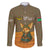 Mauritania Family Matching Off The Shoulder Long Sleeve Dress and Hawaiian Shirt with Cute Fennec Fox and Arabic Calligraphy Desert Design