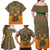 Mauritania Family Matching Off Shoulder Maxi Dress and Hawaiian Shirt with Cute Fennec Fox and Arabic Calligraphy Desert Design