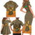 Mauritania Family Matching Short Sleeve Bodycon Dress and Hawaiian Shirt with Cute Fennec Fox and Arabic Calligraphy Desert Design