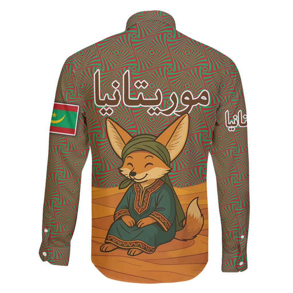 Mauritania Family Matching Short Sleeve Bodycon Dress and Hawaiian Shirt with Cute Fennec Fox and Arabic Calligraphy Desert Design
