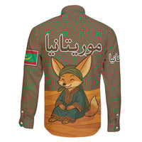 Mauritania Family Matching Short Sleeve Bodycon Dress and Hawaiian Shirt with Cute Fennec Fox and Arabic Calligraphy Desert Design