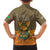 Mauritania Family Matching Summer Maxi Dress and Hawaiian Shirt with Cute Fennec Fox and Arabic Calligraphy Desert Design