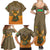 Mauritania Family Matching Summer Maxi Dress and Hawaiian Shirt with Cute Fennec Fox and Arabic Calligraphy Desert Design