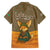 Mauritania Family Matching Summer Maxi Dress and Hawaiian Shirt with Cute Fennec Fox and Arabic Calligraphy Desert Design