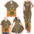 Mauritania Family Matching Tank Maxi Dress and Hawaiian Shirt with Cute Fennec Fox and Arabic Calligraphy Desert Design