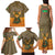 Mauritania Family Matching Tank Maxi Dress and Hawaiian Shirt with Cute Fennec Fox and Arabic Calligraphy Desert Design
