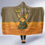 Mauritania Hooded Blanket with Cute Fennec Fox and Arabic Calligraphy Desert Design