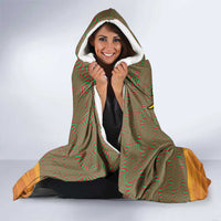 Mauritania Hooded Blanket with Cute Fennec Fox and Arabic Calligraphy Desert Design