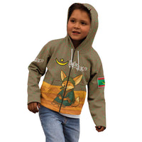 Mauritania Kid Hoodie with Cute Fennec Fox and Arabic Calligraphy Desert Design