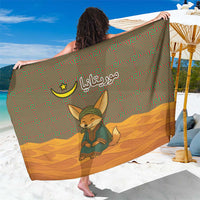 Mauritania Sarong with Cute Fennec Fox and Arabic Calligraphy Desert Design