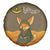 Mauritania Spare Tire Cover with Cute Fennec Fox and Arabic Calligraphy Desert Design