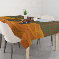 Mauritania Tablecloth with Cute Fennec Fox and Arabic Calligraphy Desert Design