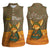 Mauritania Women Sleeveless Polo Shirt with Cute Fennec Fox and Arabic Calligraphy Desert Design