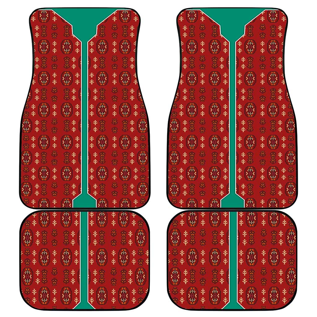 Turkmenistan Traditional Carpet Pattern Car Mats with National Flag