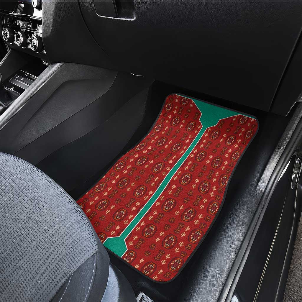 Turkmenistan Traditional Carpet Pattern Car Mats with National Flag