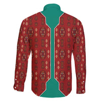 Turkmenistan Traditional Carpet Pattern Family Matching Short Sleeve Bodycon Dress and Hawaiian Shirt with National Flag