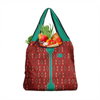 Turkmenistan Traditional Carpet Pattern Grocery Bag with National Flag