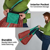 Turkmenistan Traditional Carpet Pattern Grocery Bag with National Flag