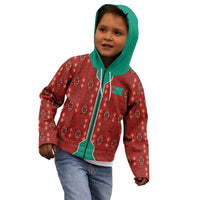 Turkmenistan Traditional Carpet Pattern Kid Hoodie with National Flag