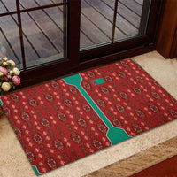 Turkmenistan Traditional Carpet Pattern Rubber Doormat with National Flag