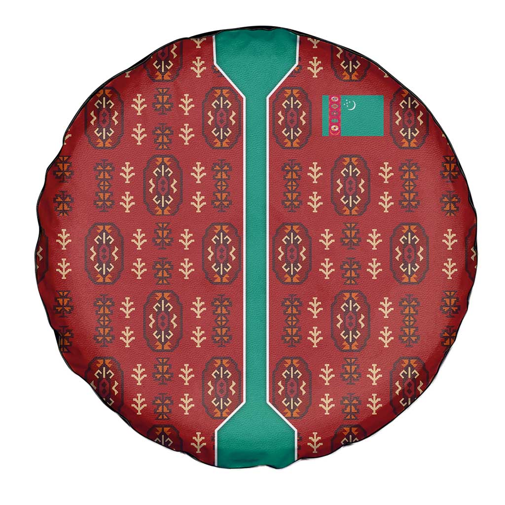 Turkmenistan Traditional Carpet Pattern Spare Tire Cover with National Flag