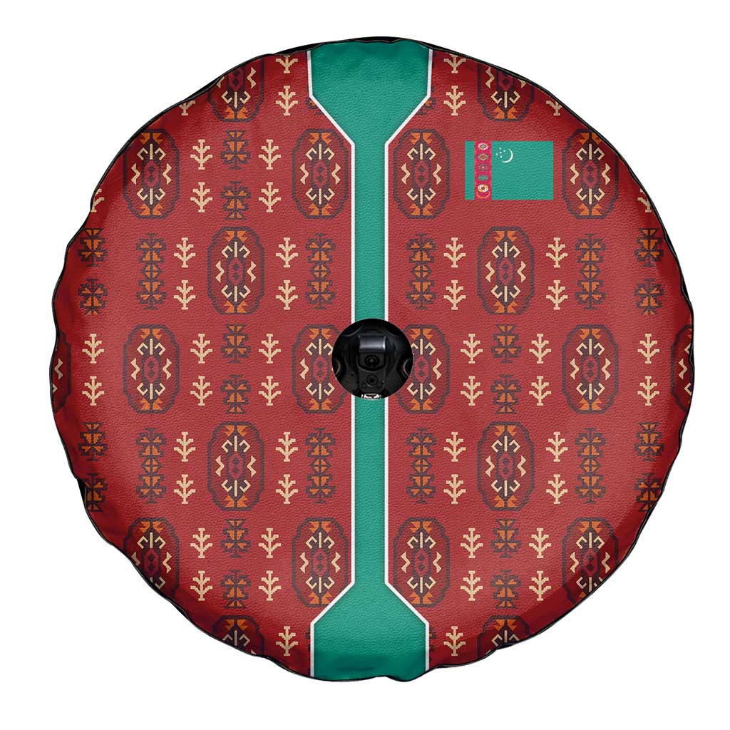 Turkmenistan Traditional Carpet Pattern Spare Tire Cover with National Flag