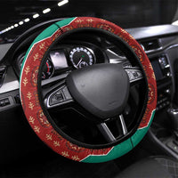 Turkmenistan Traditional Carpet Pattern Steering Wheel Cover with National Flag