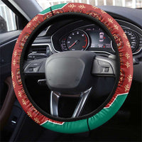 Turkmenistan Traditional Carpet Pattern Steering Wheel Cover with National Flag