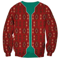Turkmenistan Traditional Carpet Pattern Sweatshirt with National Flag